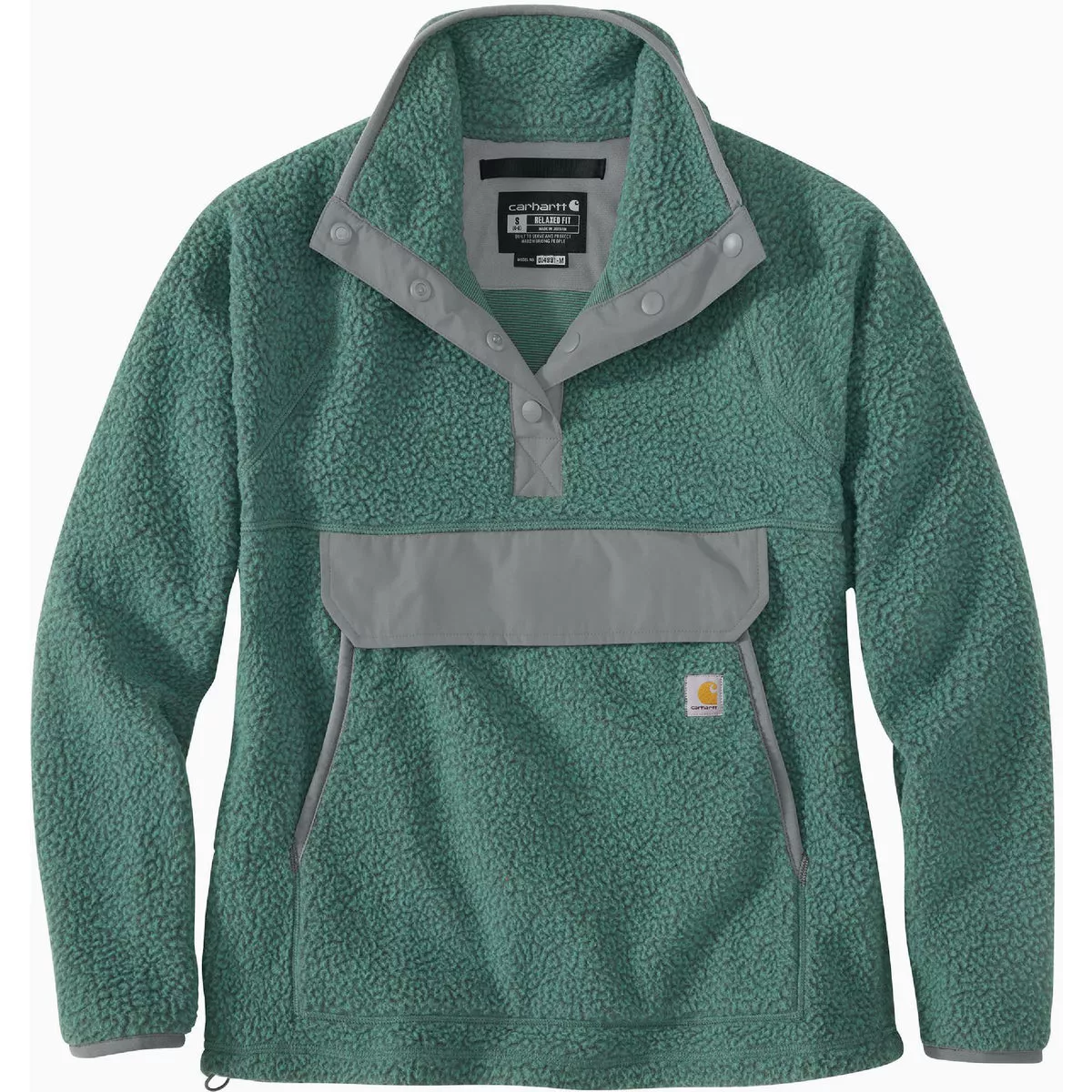 Carhartt Women's XS Regular Slate Green Heather Fleece Pullover, Relaxed Fit