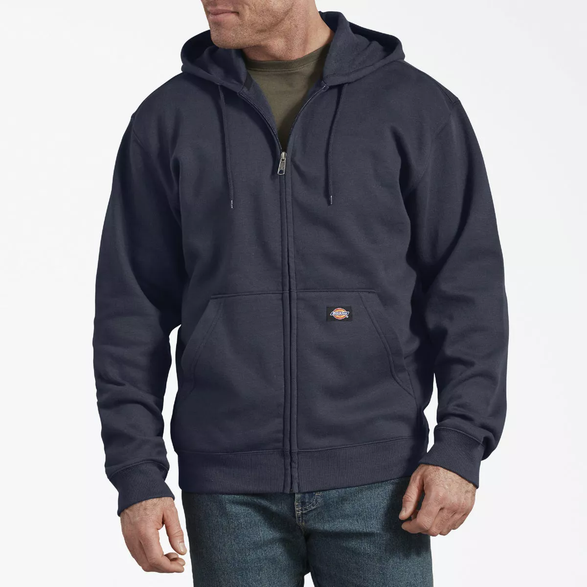 Dickies Men's XL Regular Dark Navy Midweight Fleece Zip Hoodie