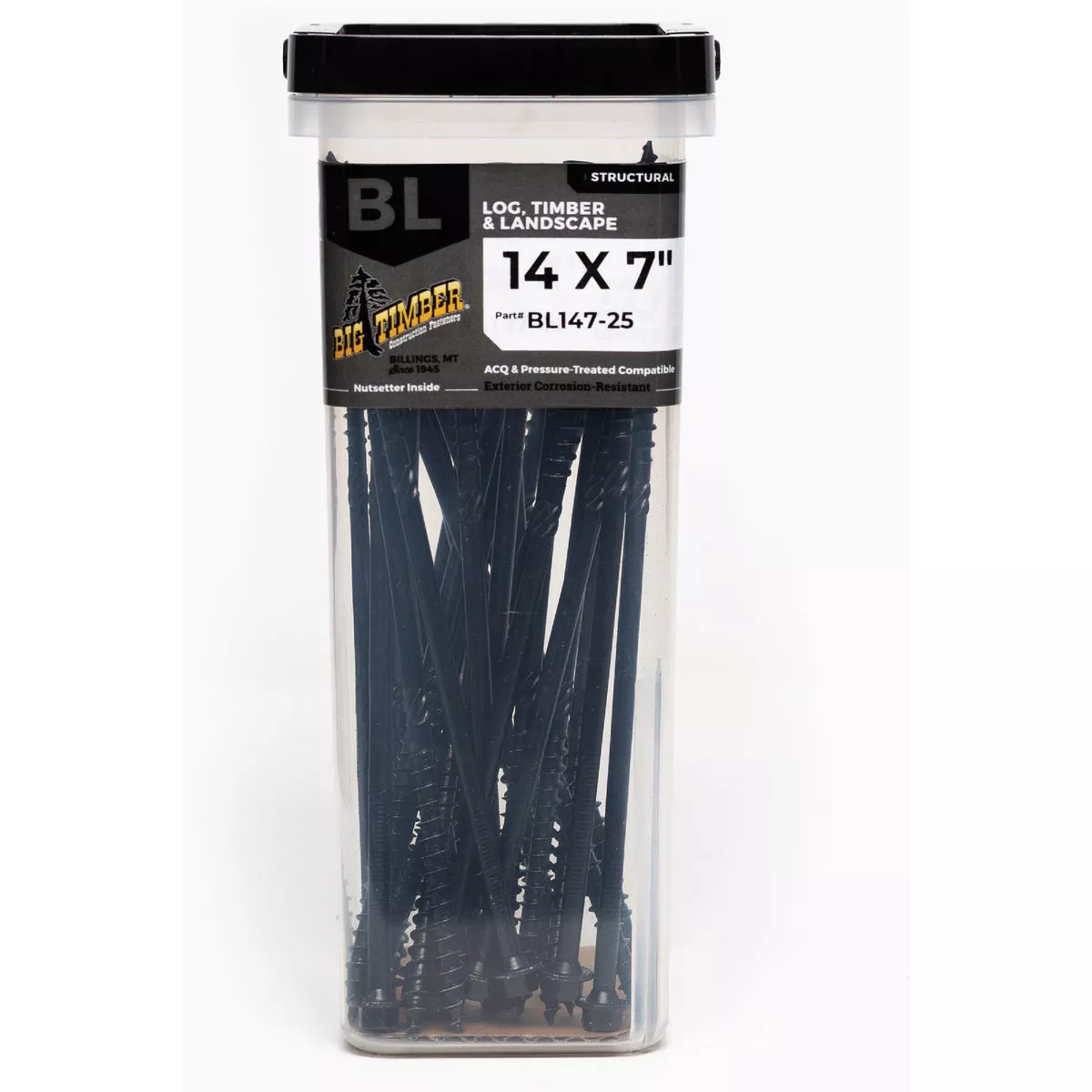 Big Timber #14 x 7 In. Black Log Structure Screw (25 Ct.)-