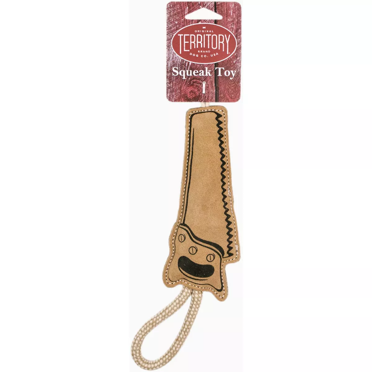 Territory Natural Leather Saw Tug Dog Toy