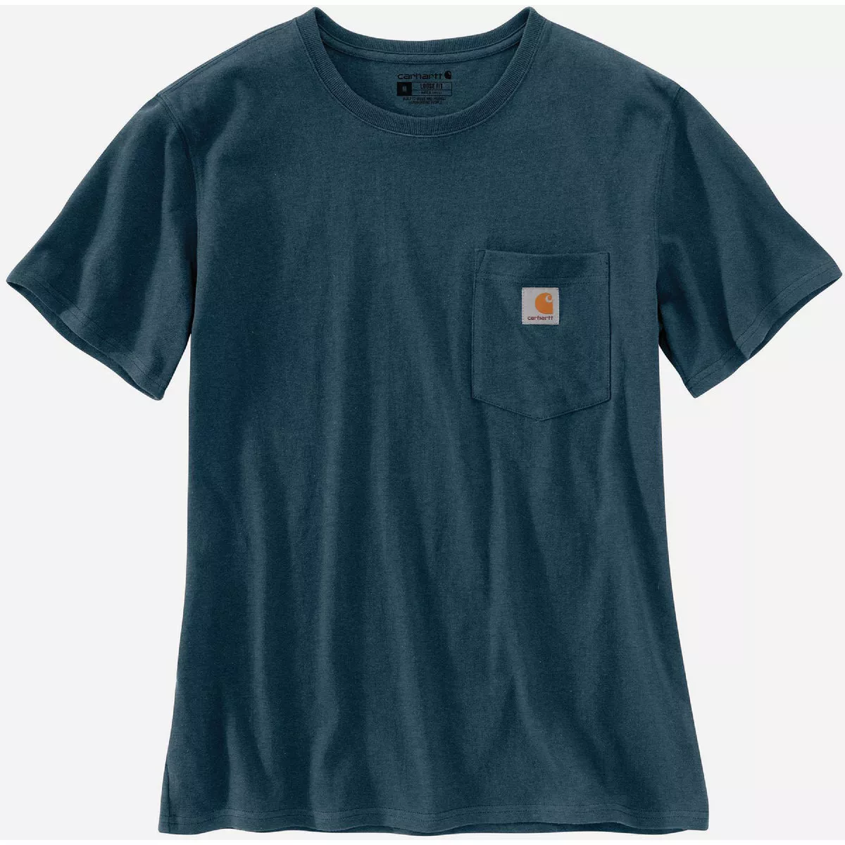 Carhartt Women's XXL Regular Night Blue Heather Heavyweight Short Sleeve Pocket T-Shirt, Loose Fit
