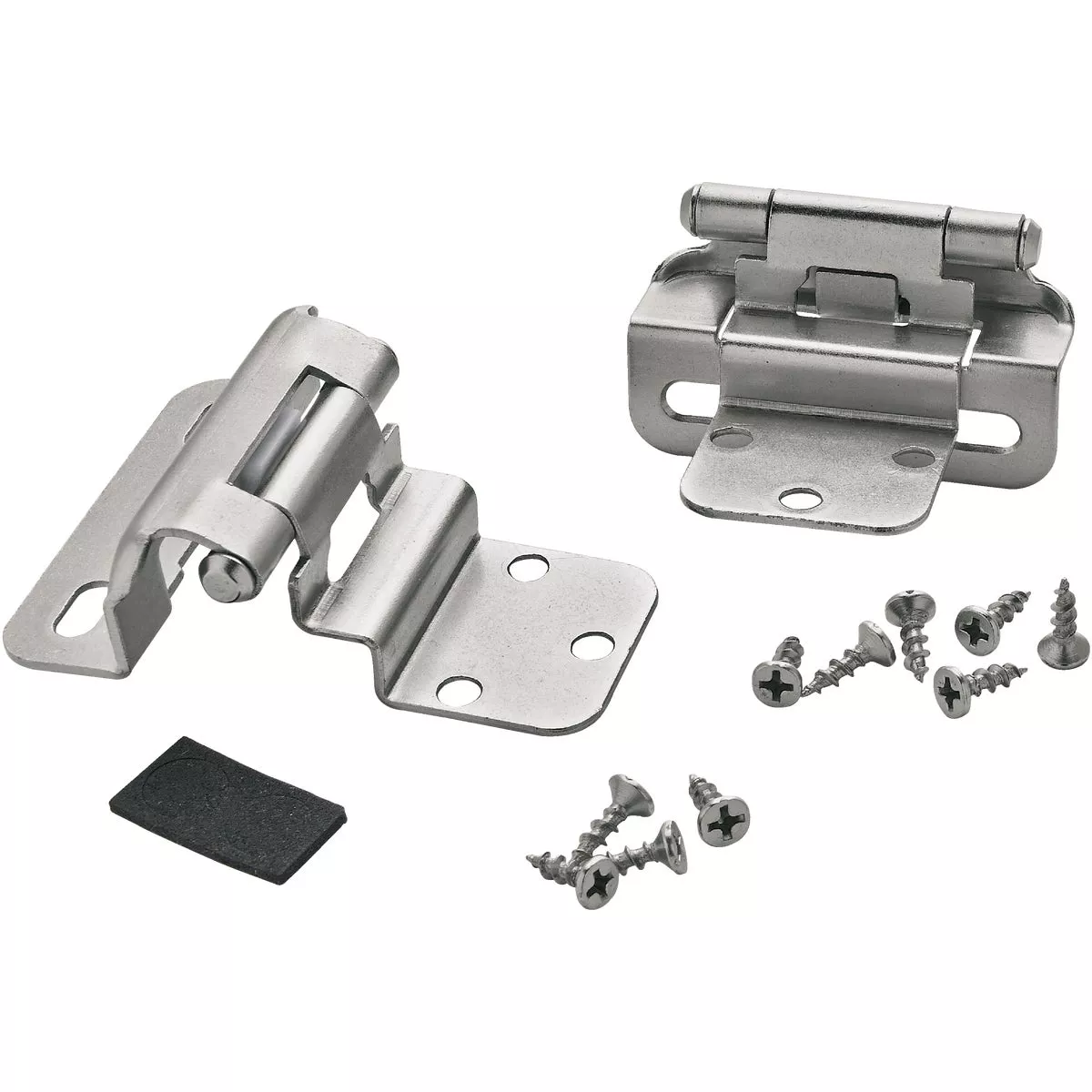 Amerock Satin Nickel 3/8 In. Partial Wrap Self-Closing Inset Hinge (2-Pack)
