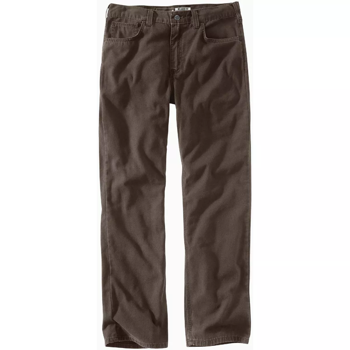 Carhartt Rugged Flex Men's 42x34 Dark Coffee Canvas 5-Pocket Work Pants, Relaxed Fit