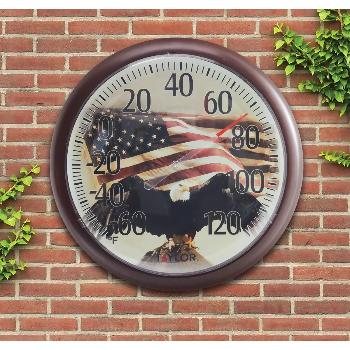 Taylor SpringField 13-1/4" Dia Plastic Dial Flag Indoor & Outdoor Thermometer - photo 2