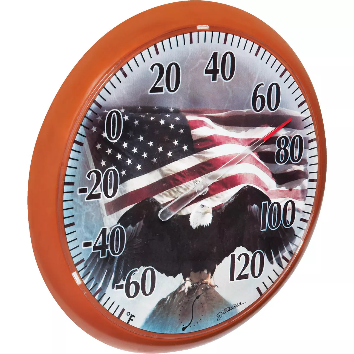 Taylor SpringField 13-1/4" Dia Plastic Dial Flag Indoor & Outdoor Thermometer - photo 4