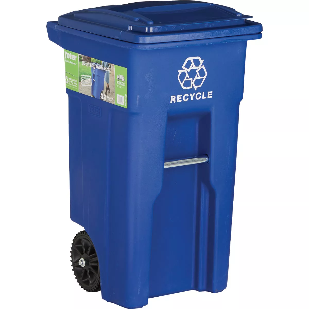 Toter 32 Gal. Recycling Trash Can with Lid