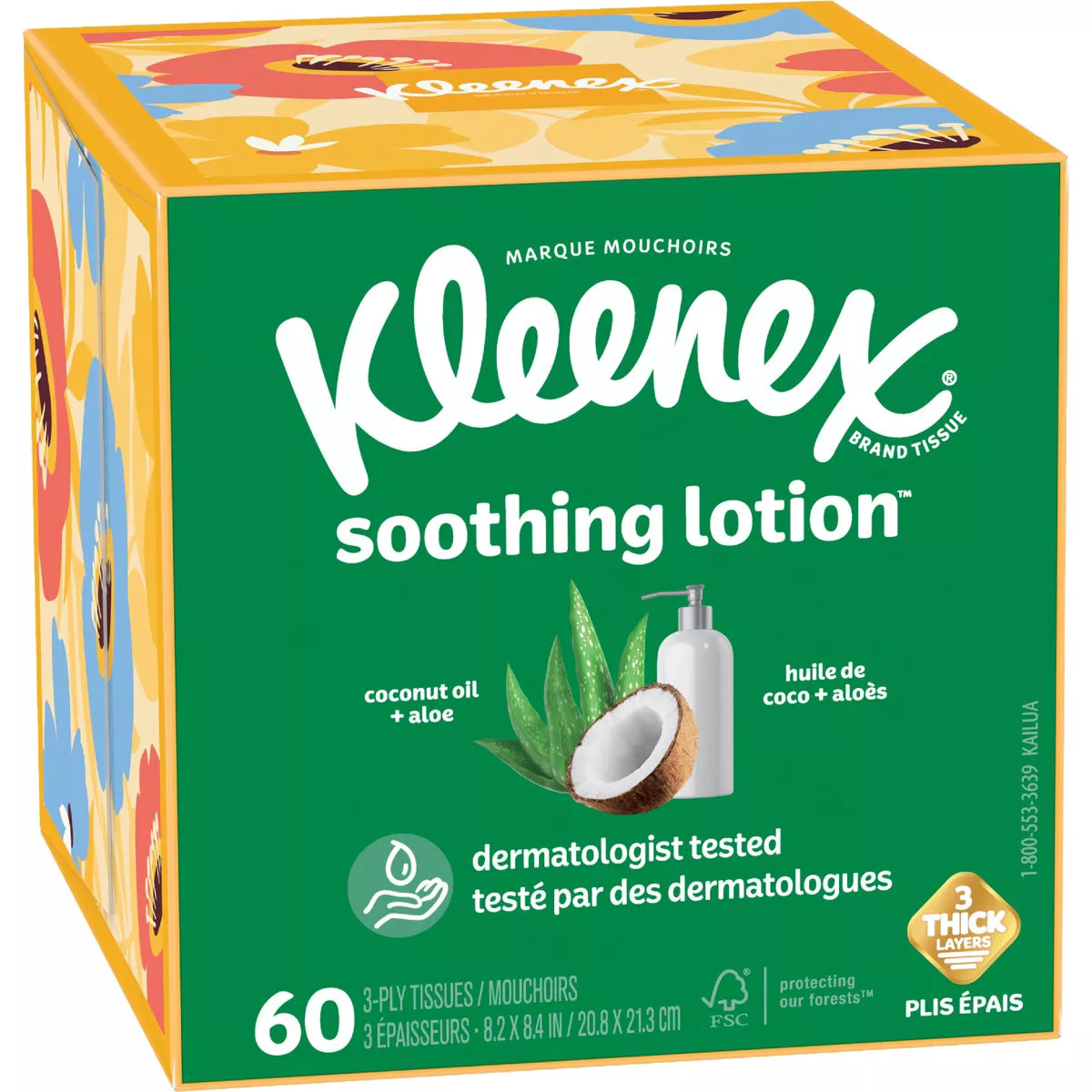 Kleenex Soothing Lotion 60 Count 3-Ply Facial TissuesCube Box - photo 2