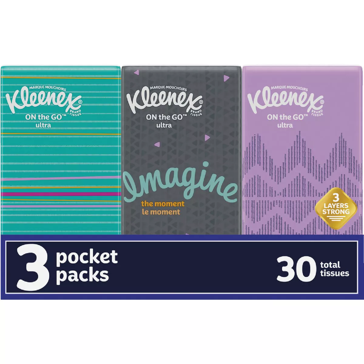 Kleenex Go Packs 10 Count 3-Ply White Facial Tissue (3-Pack) - photo 2