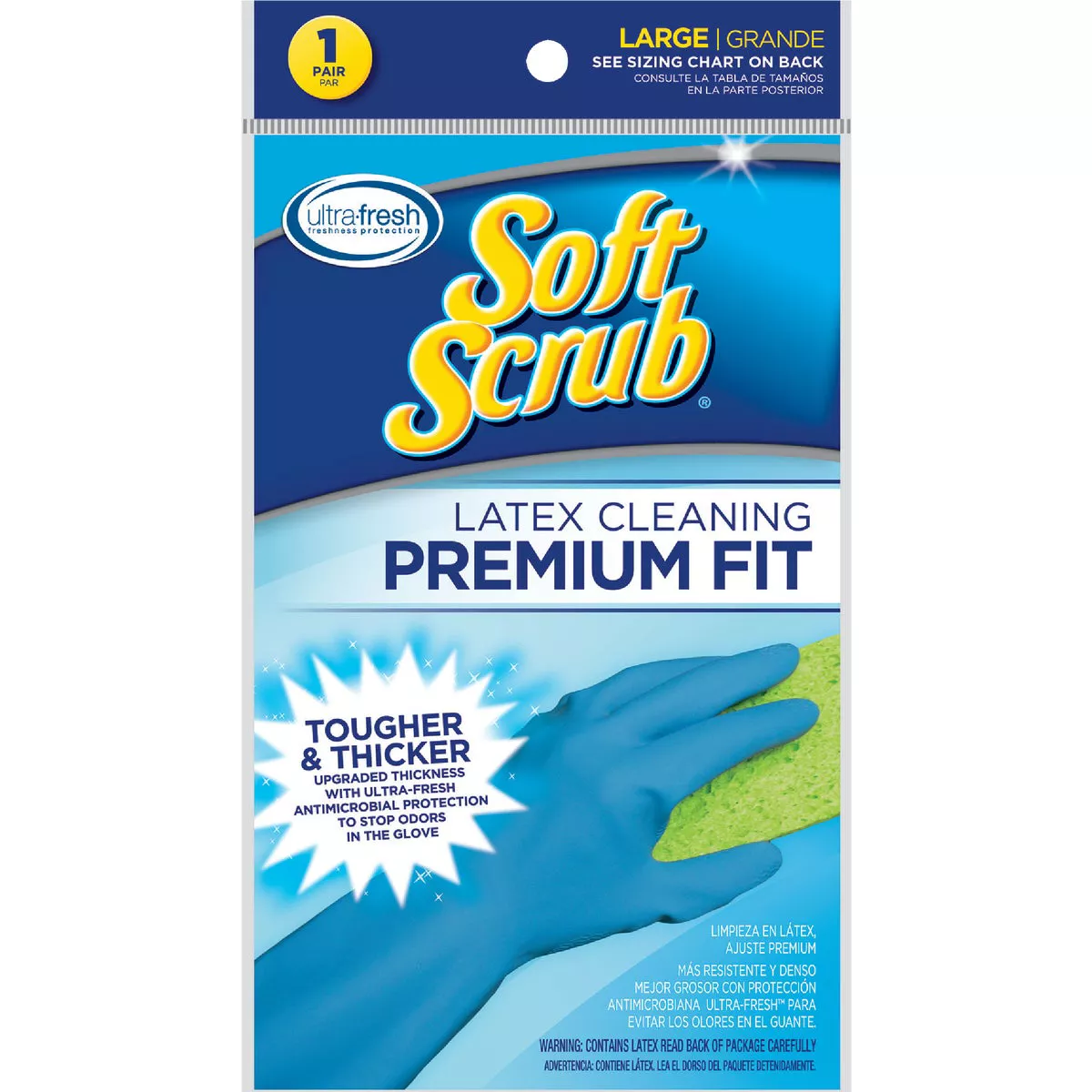 Soft Scrub Large Premium Fit Latex Rubber Glove