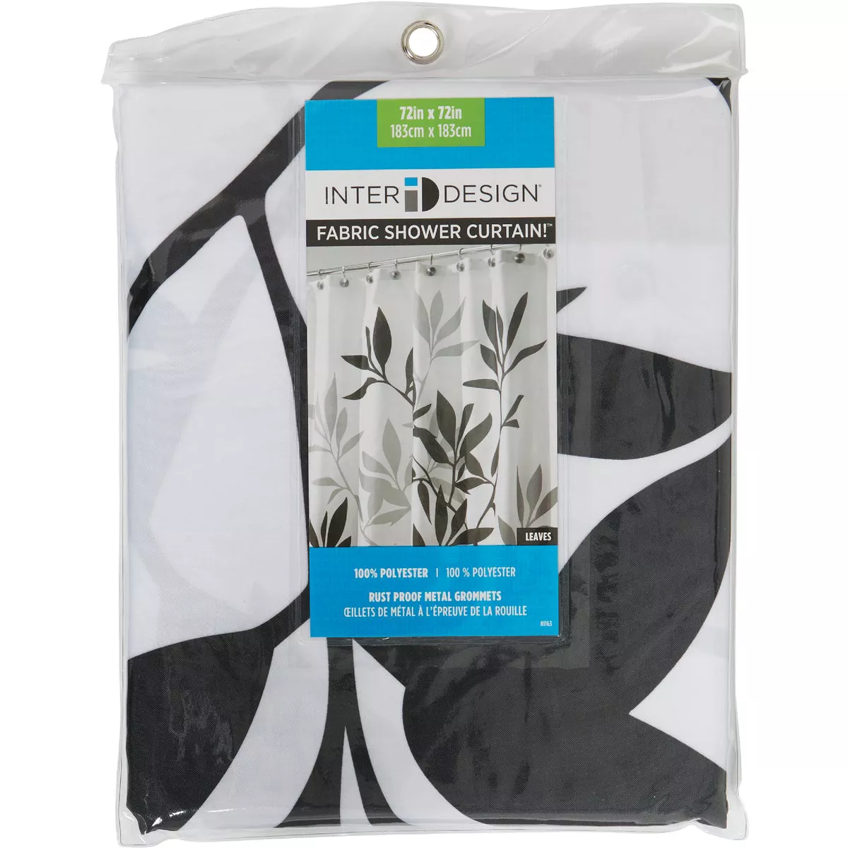 iDesign York 72 In. x 72 In. Green Vine 100% Polyester Graphic Fabric Shower Curtain - photo 2