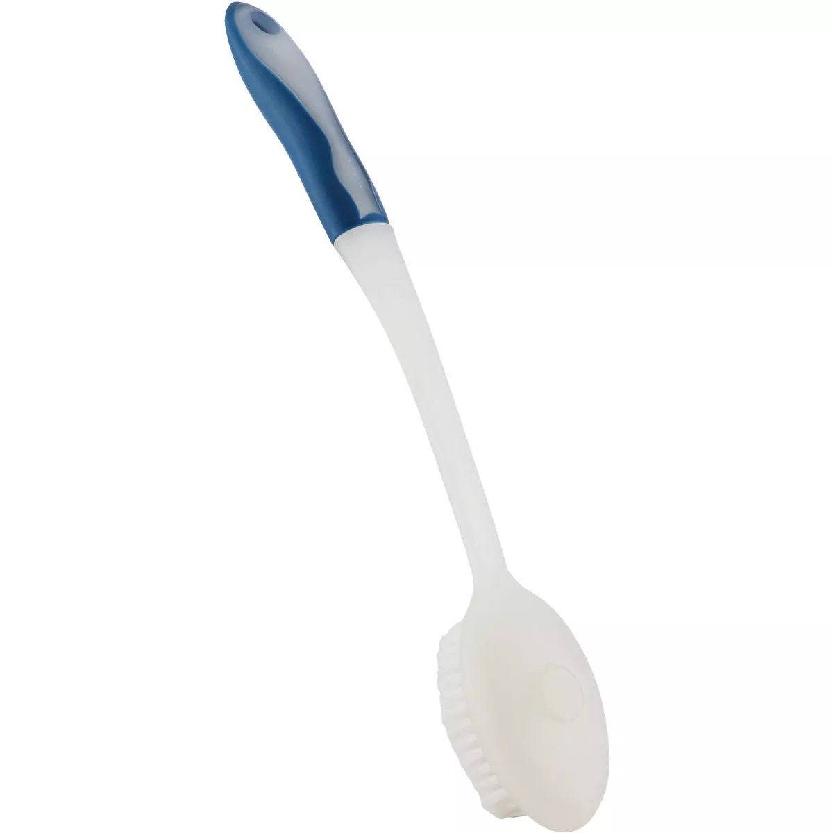 16 In. White & Blue Bath Brush Body Scrubber