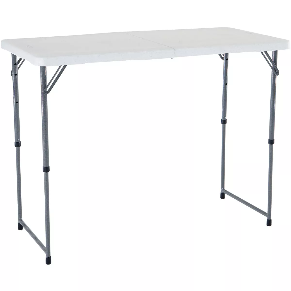 Lifetime 4 Ft. x 24 In. White Granite Light Commercial Fold-In-Half Table