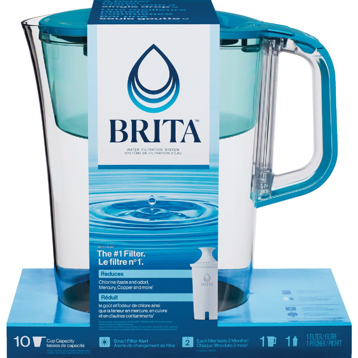 Brita Large Tahoe Teal 10-Cup Water Filter Pitcher | Do it Best