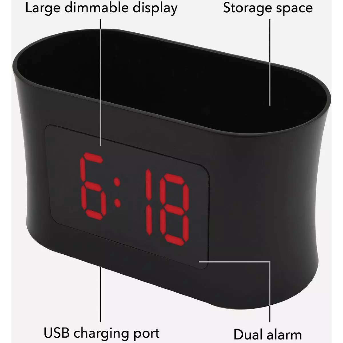 RCA USB Alarm Clock with Storage Caddy - photo 3