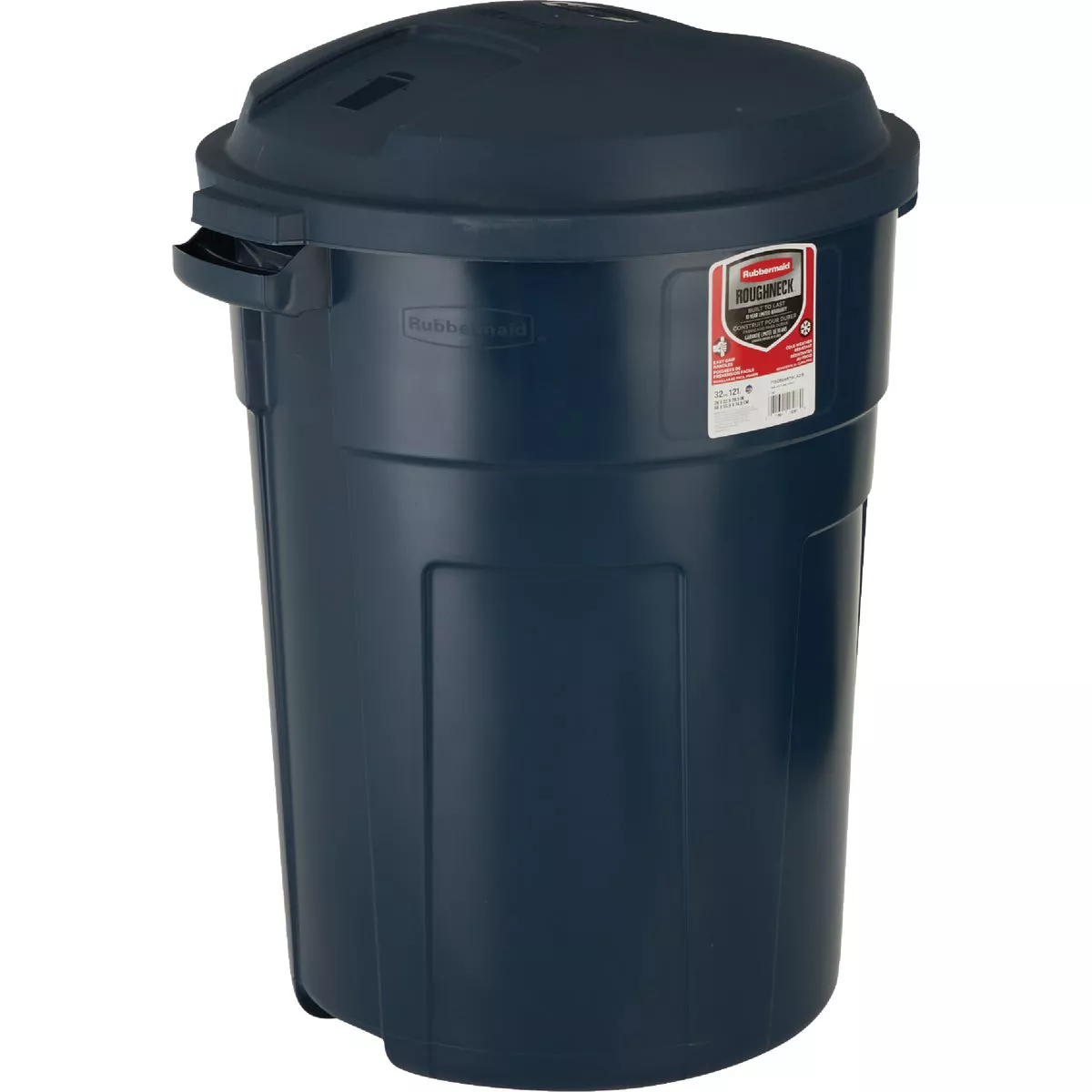 Rubbermaid Roughneck 32 Gal. Blue Trash Can with Lid