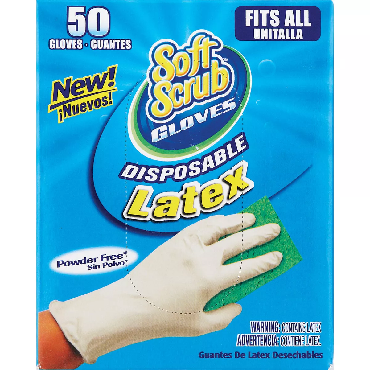 Soft Scrub 1 Size Fits All Latex Disposable Glove (50-Pack) - photo 2