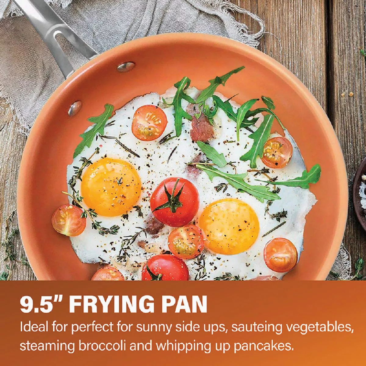 Gotham Steel 9.5 In. Copper Ceramic Non-Stick Fry Pan - photo 2