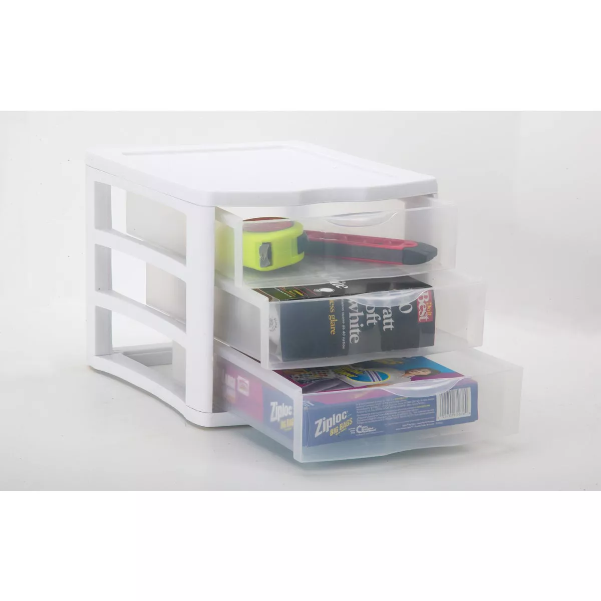 Sterilite ClearView 10 In. x 10 In. x 13.5 In. White 3-Drawer Storage Unit - photo 2