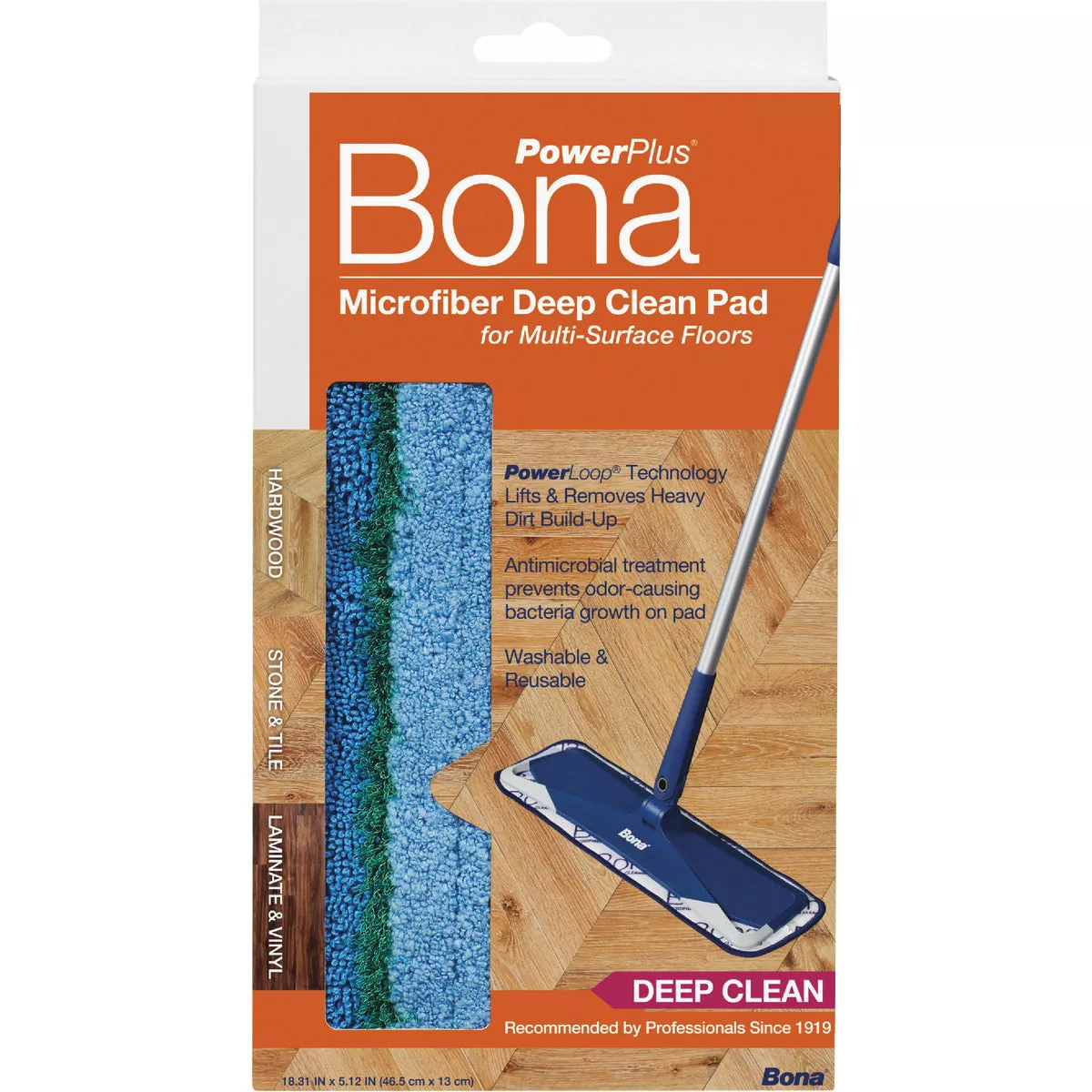 Bona PowerPlus 4 In. W. x 15 In. L. Microfiber Pad Mop Refill - photo 3