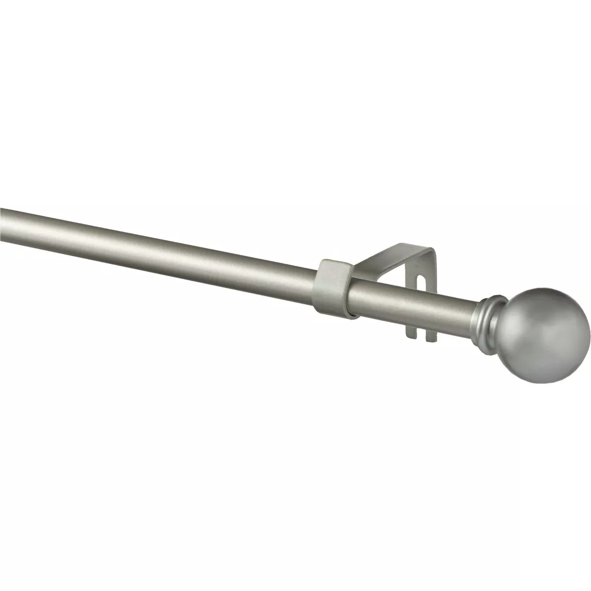 Kenney Chelsea 28 In. To 48 In. 5/8 In. Single Silver Curtain Rod