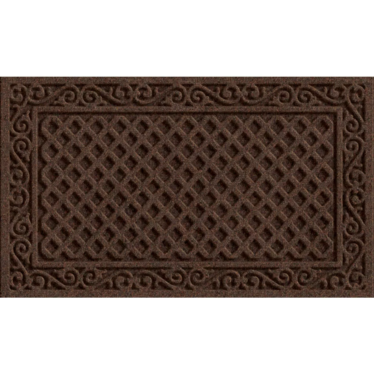 Apache Textures Walnut 18 In. x 30 In. Carpet/Recycled Rubber Door Mat