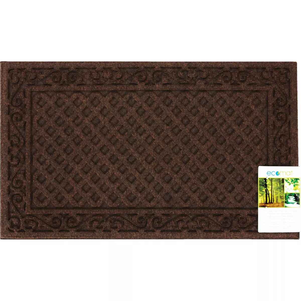 Apache Textures Walnut 18 In. x 30 In. Carpet/Recycled Rubber Door Mat - photo 2