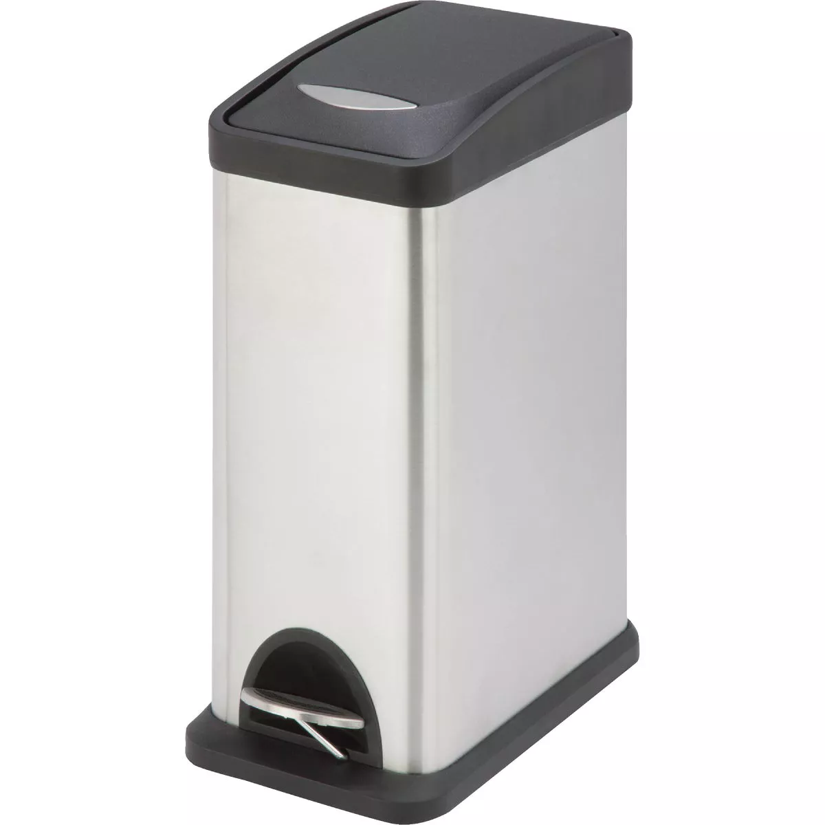 Ninestars 2.6 Gal. Slim Brushed Stainless Steel Pedal Trash Can