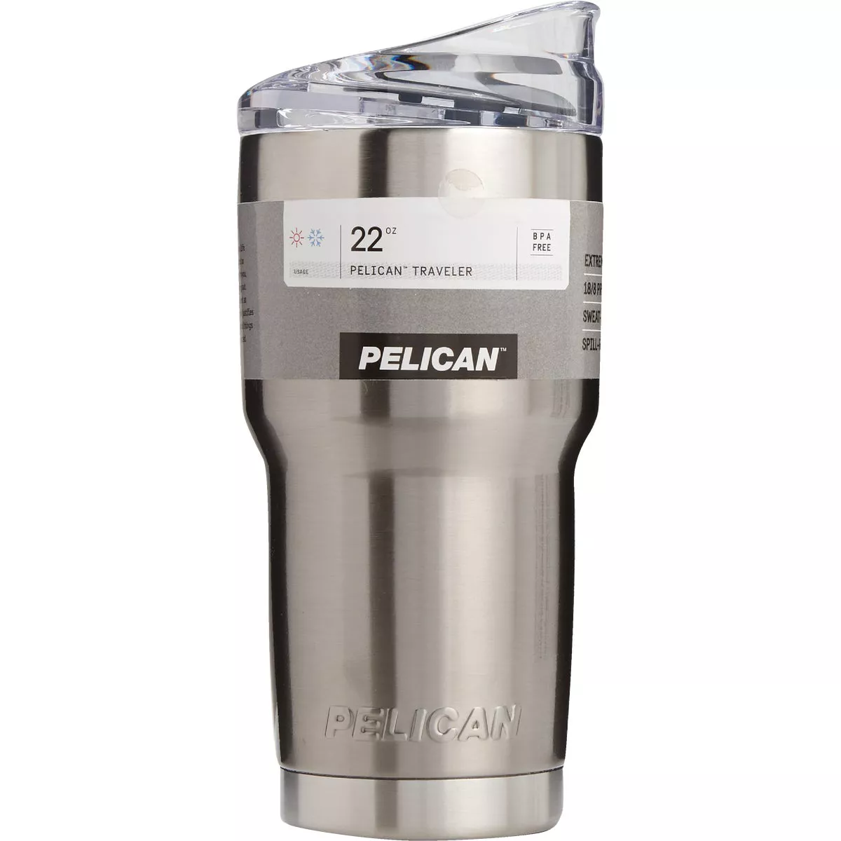 PELICAN 22 Oz. Silver Stainless Steel Insulated Tumbler with Slide Closure - photo 2