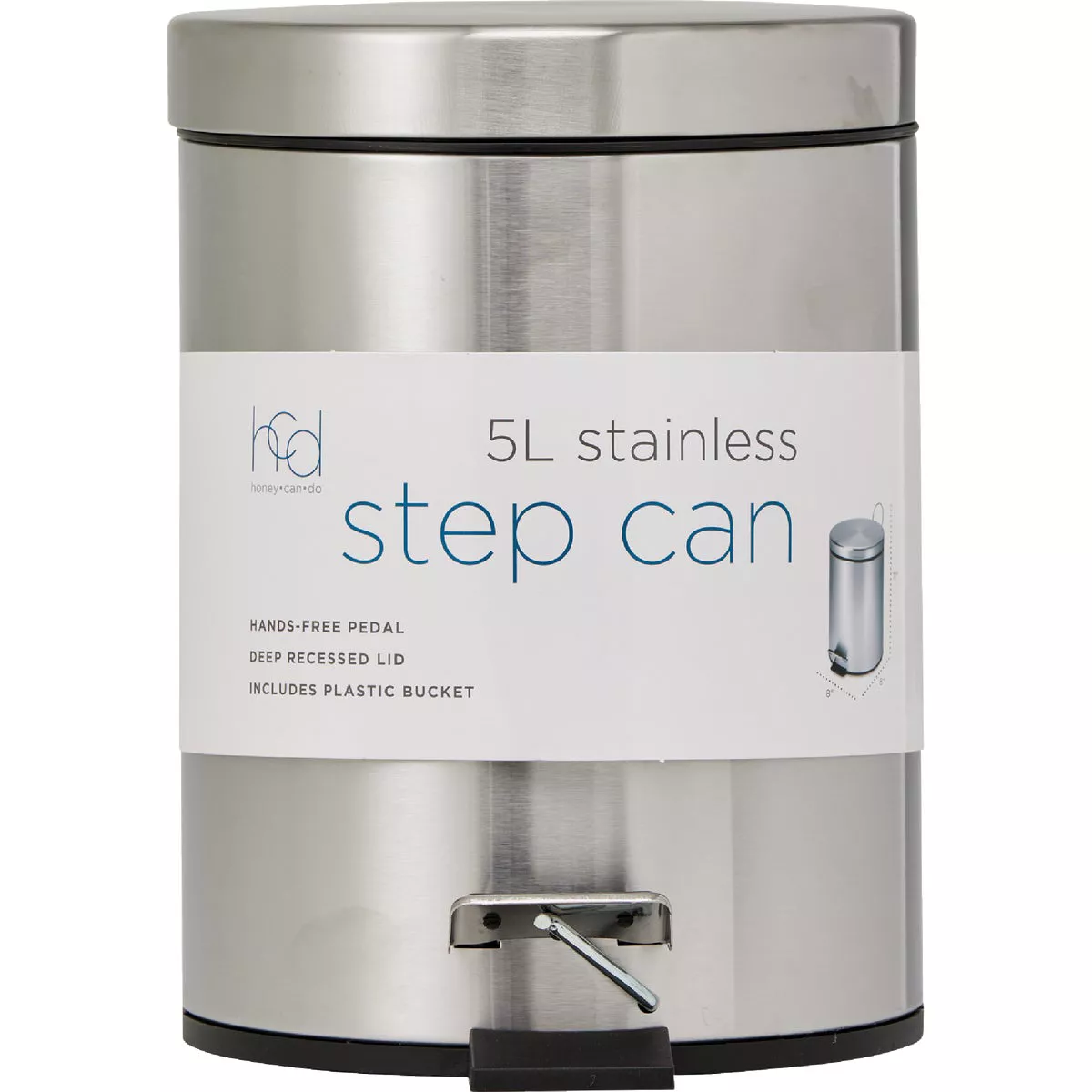 Ninestars 1.3 Gal. Foot Pedal Round Trash Can - photo 2