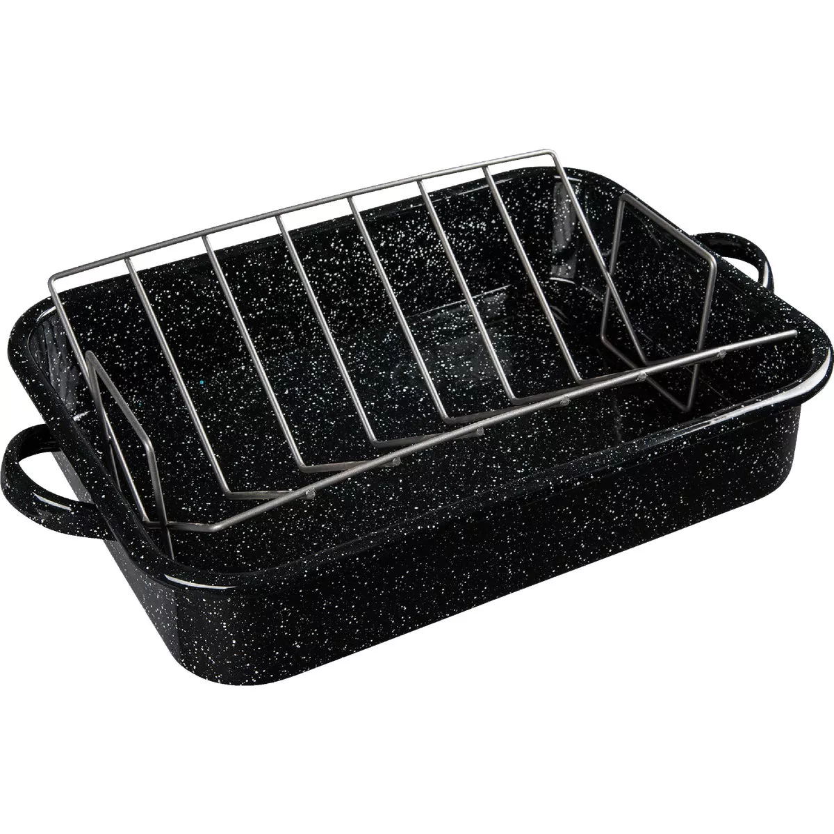 GraniteWare Open Rectangular Roaster with V-Rack - photo 2