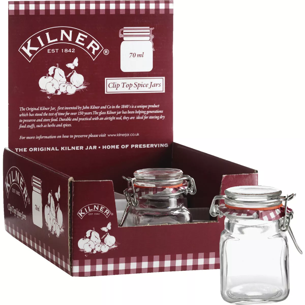 Kilner 2 Oz. Square Clip Top Glass Jar - photo 2