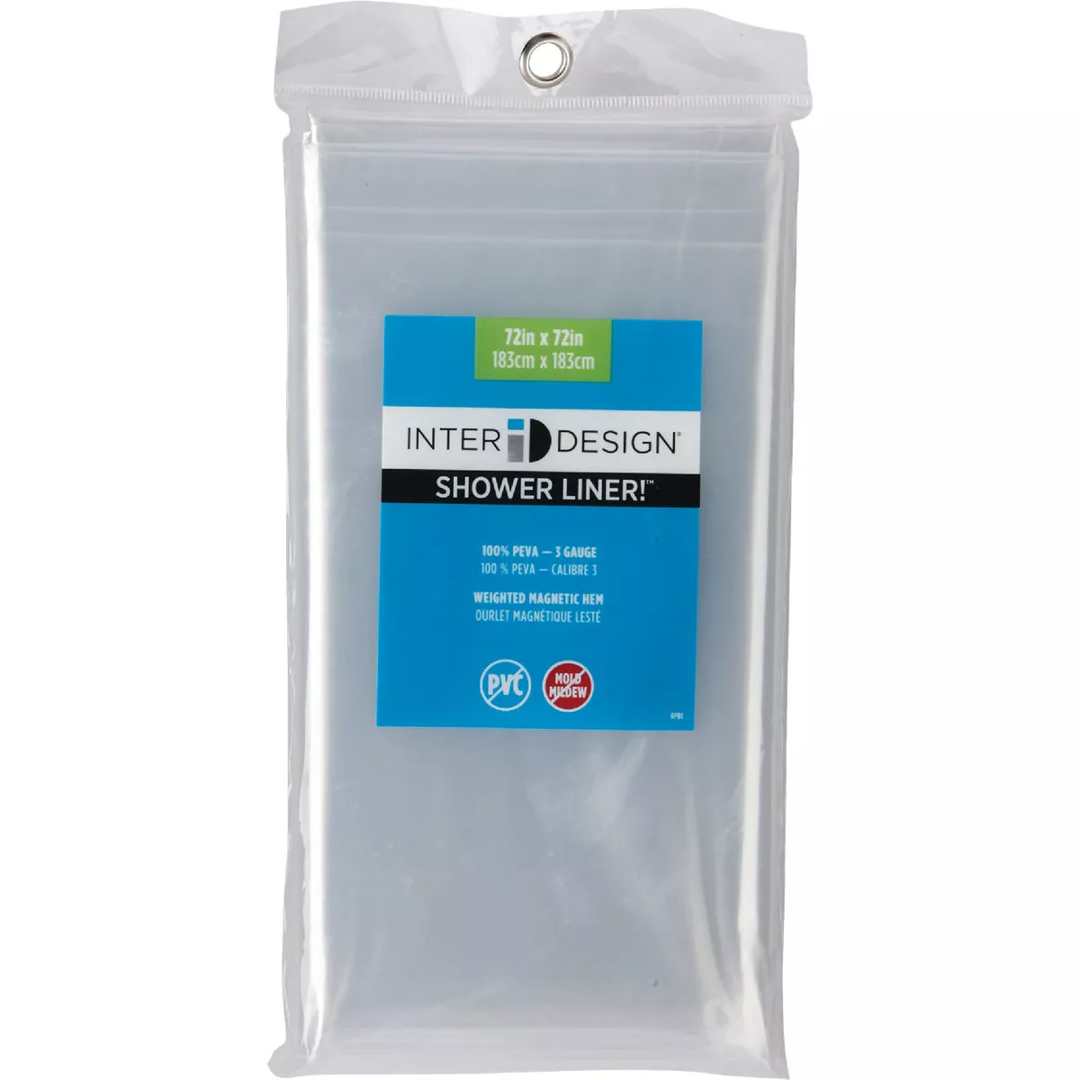 iDesign 72 In. x 72 In. Clear PEVA Shower Curtain Liner - photo 2