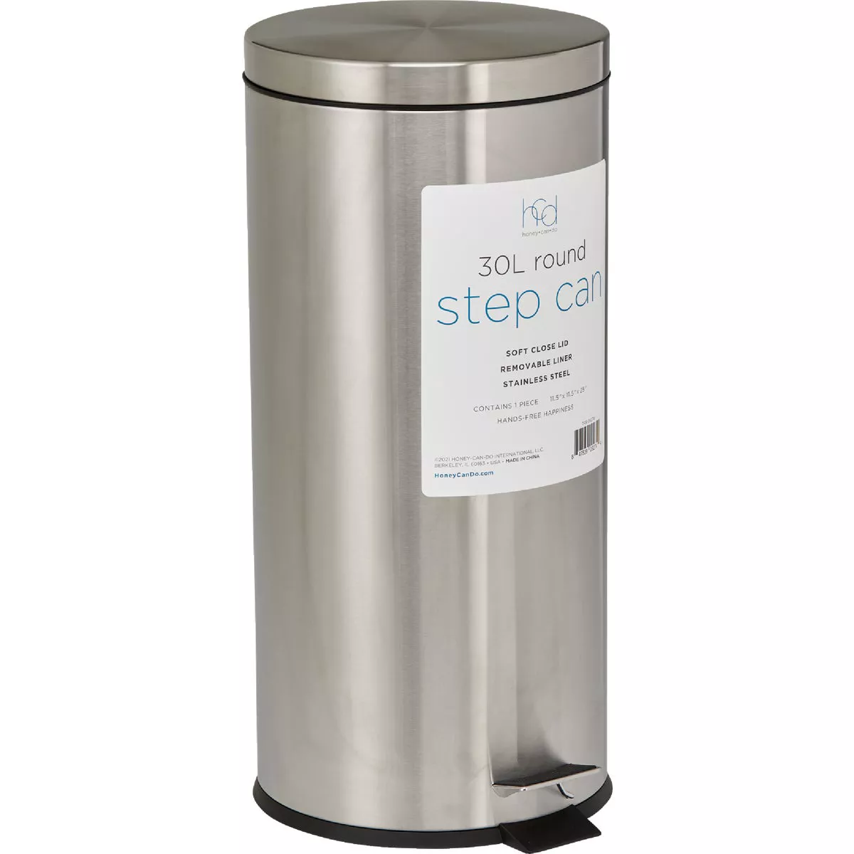 Honey Can Do 8 Gal. Stainless Steel Step-On Wastebasket - photo 2