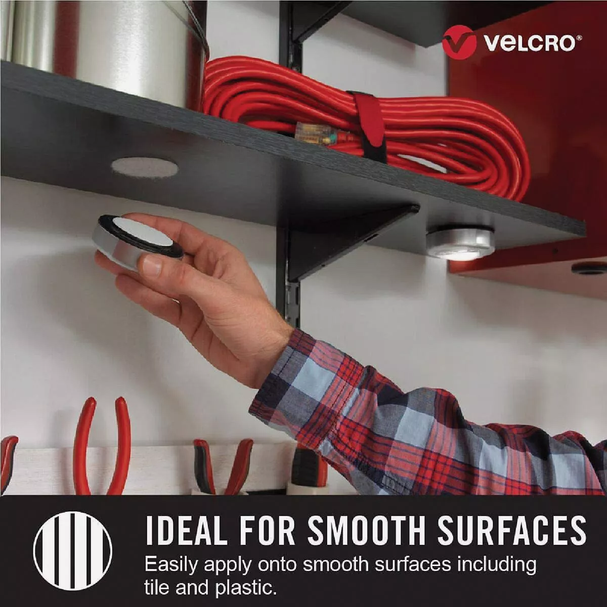 VELCRO Brand 2 In. x 4 In. White Industrial Strength Hook & Loop Strip (2 Ct.) - photo 3