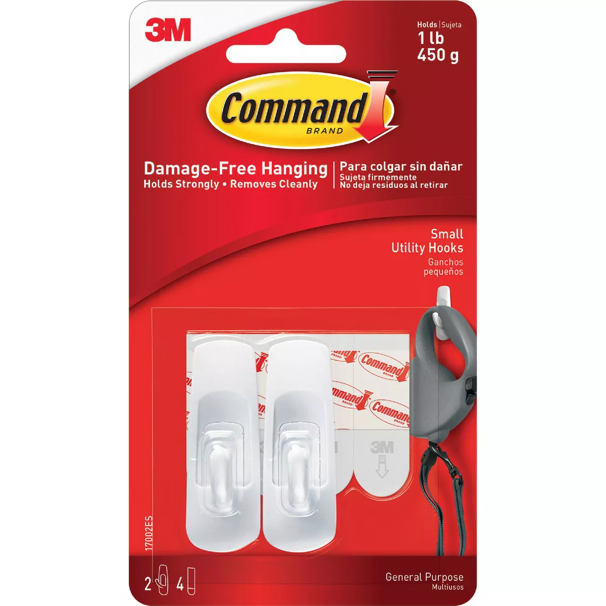 Command Small Utility Hook, White, 2 Hooks, 4 Strips - photo 2