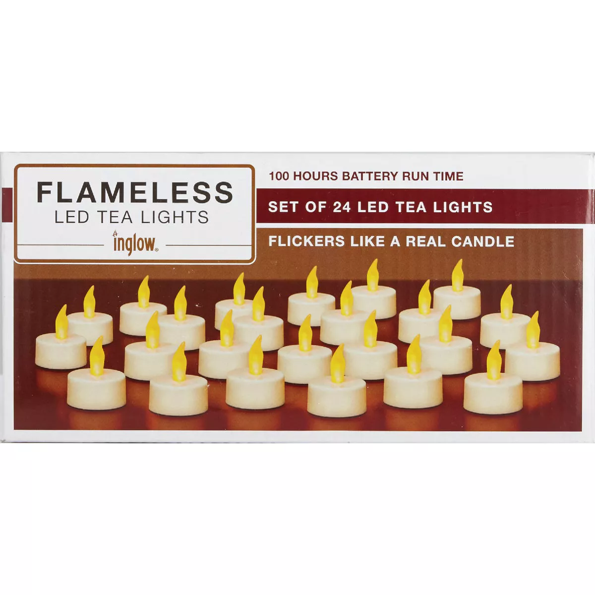 Inglow 0.75 In. H. x 1.25 In. Dia. White Plastic Tea Light Flameless Candle (24-Pack) - photo 2