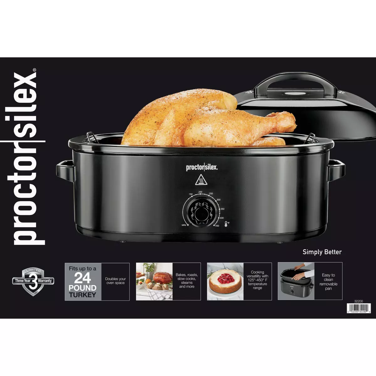 Proctor Silex 18 Qt. Black Electric Roaster With Self Basting Lid - photo 2