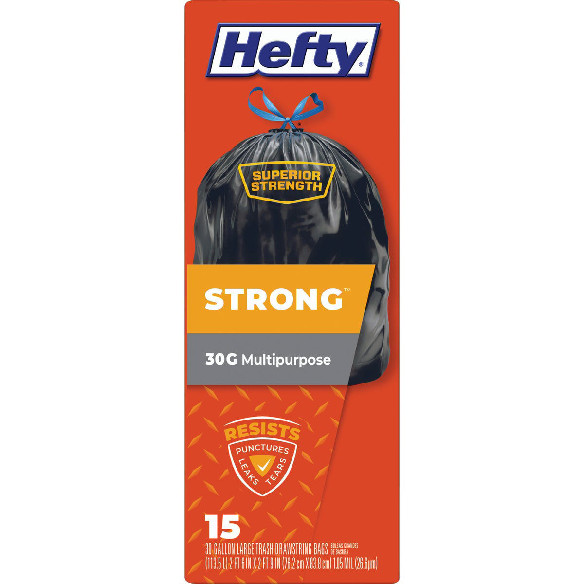 Buy Hefty Strong Large Trash Bag 30 Gal., Black