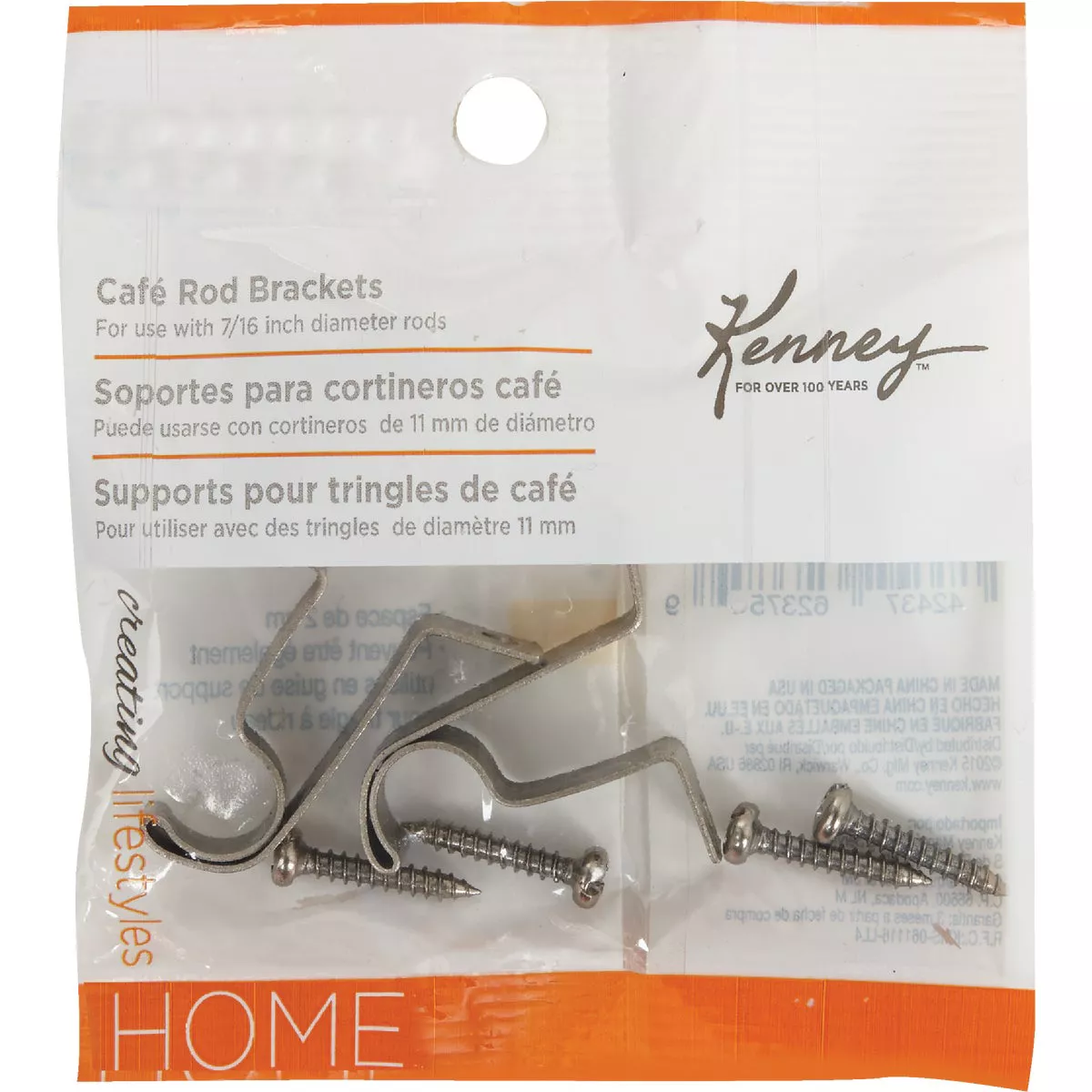 Kenney Silver 7/16 In. Cafe Rod Bracket (2-Pack) - photo 2