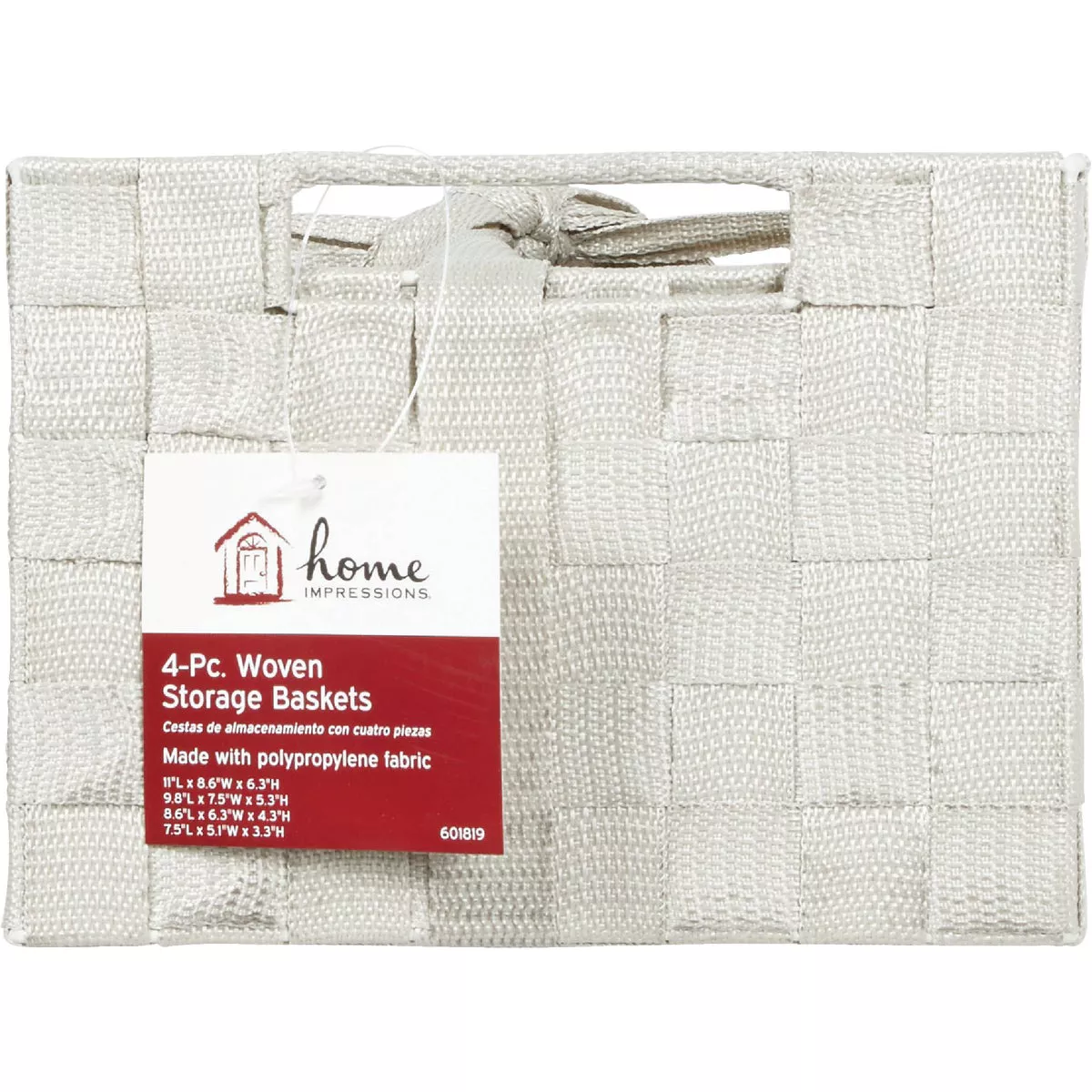 Home Impressions 4-Piece Woven Storage Basket Set, Beige - photo 2