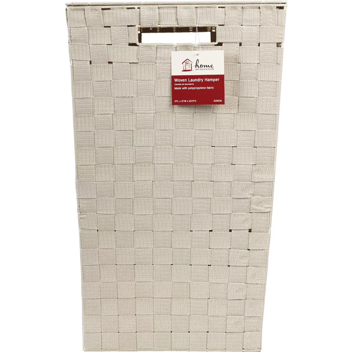 Home Impressions 13 In. x 20.5 In. H. Woven Laundry Hamper, Beige - photo 2