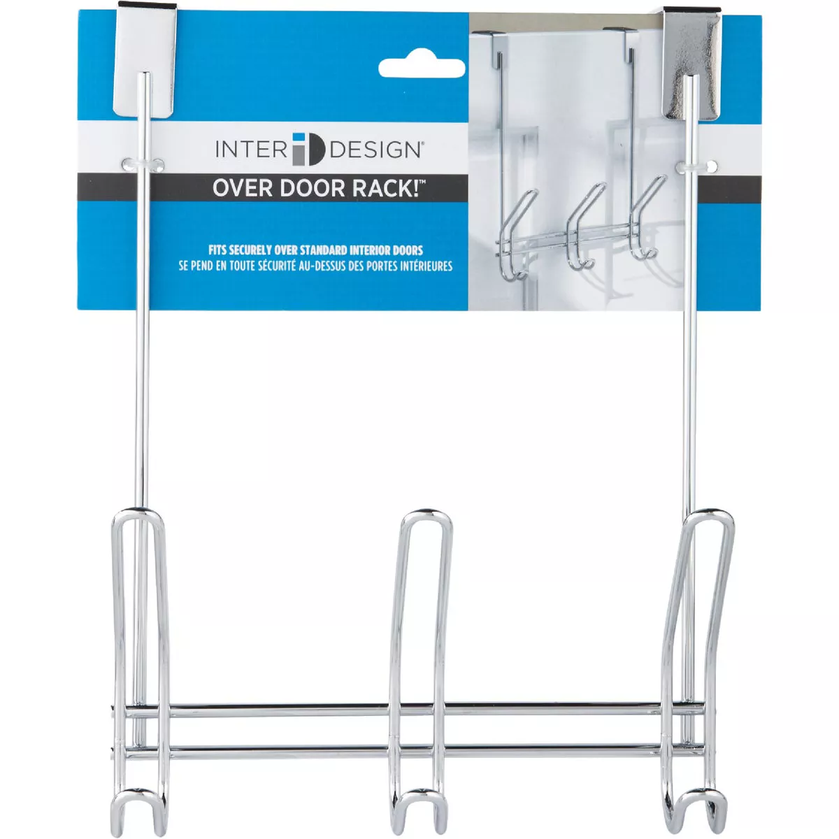 iDesign Classico Over-The-Door Chrome 3-Hook Rail - photo 2