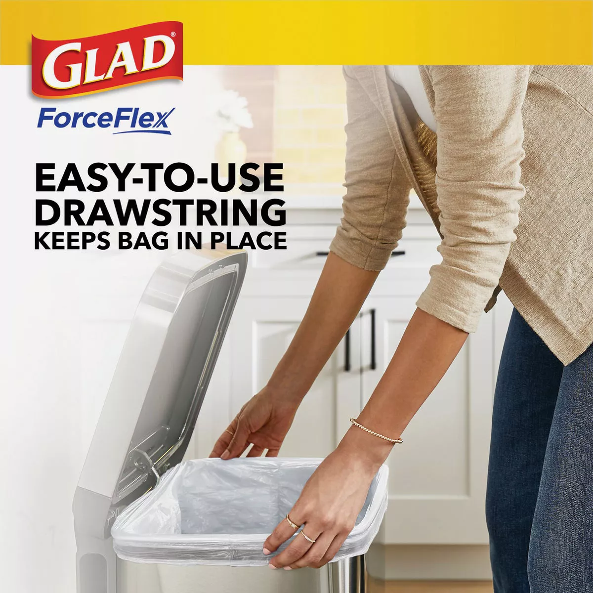 Glad ForceFlex 13 Gal. Tall Kitchen Trash Bags (40-Count) - photo 5