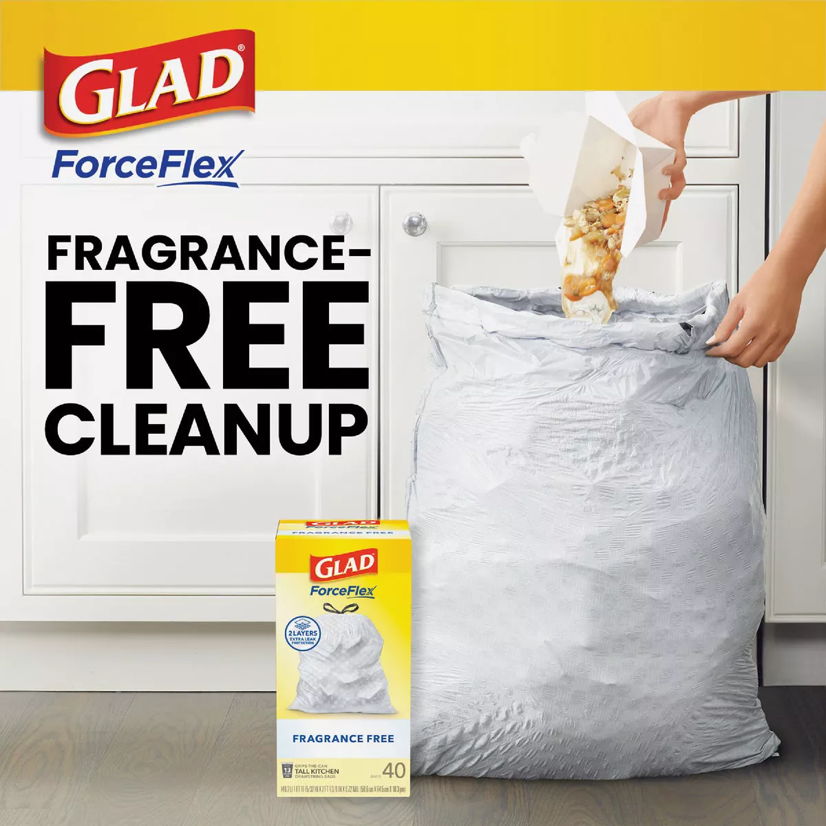 Glad ForceFlex 13 Gal. Tall Kitchen Trash Bags (40-Count) - photo 4