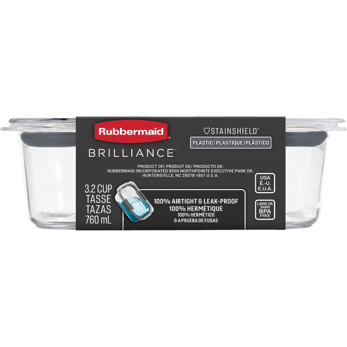 Rubbermaid Brilliance 3.2 C. Clear Rectangle Food Storage Container