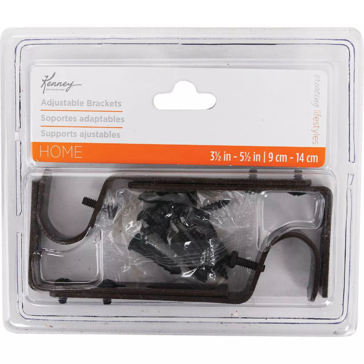 Kenney Adjustable Single Mocha Curtain Rod Bracket (2-Pack) - photo 2