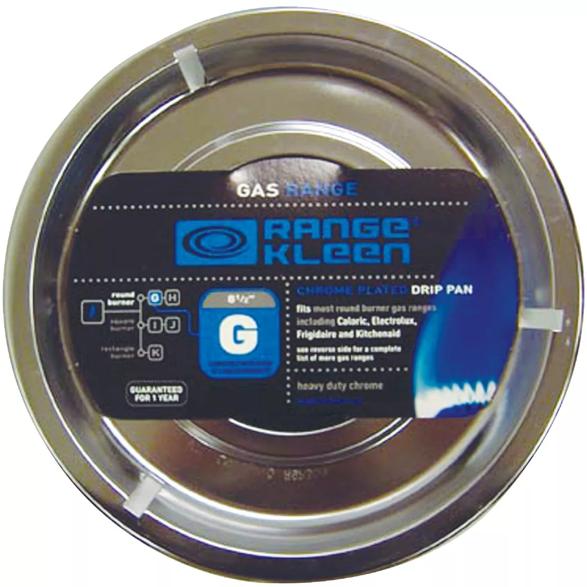 Range Kleen Gas 8-1/4" Style G Round Chrome Drip Pan