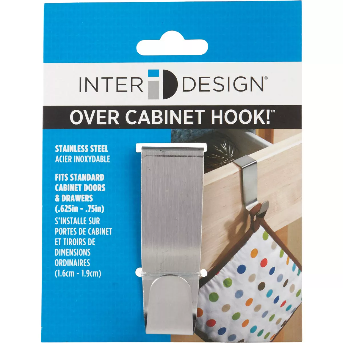 iDesign Forma Stainless Steel 1 In. W. x 3 In. H. x 2.25 In. D. Cabinet Hook - photo 2