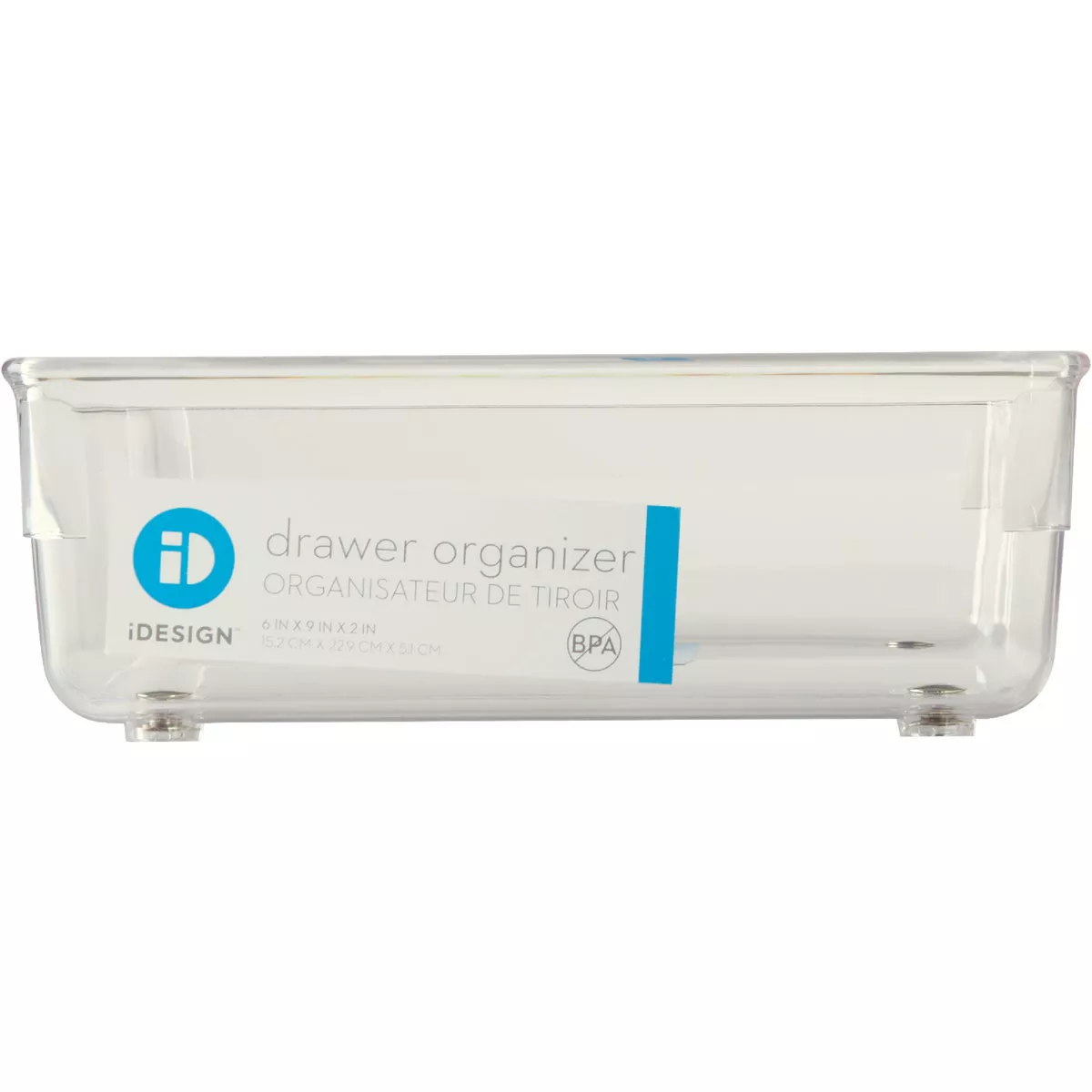 iDesign Linus 6 In. W. x 9 In. L. x 2 In. D. Clear Drawer Organizer Tray - photo 2