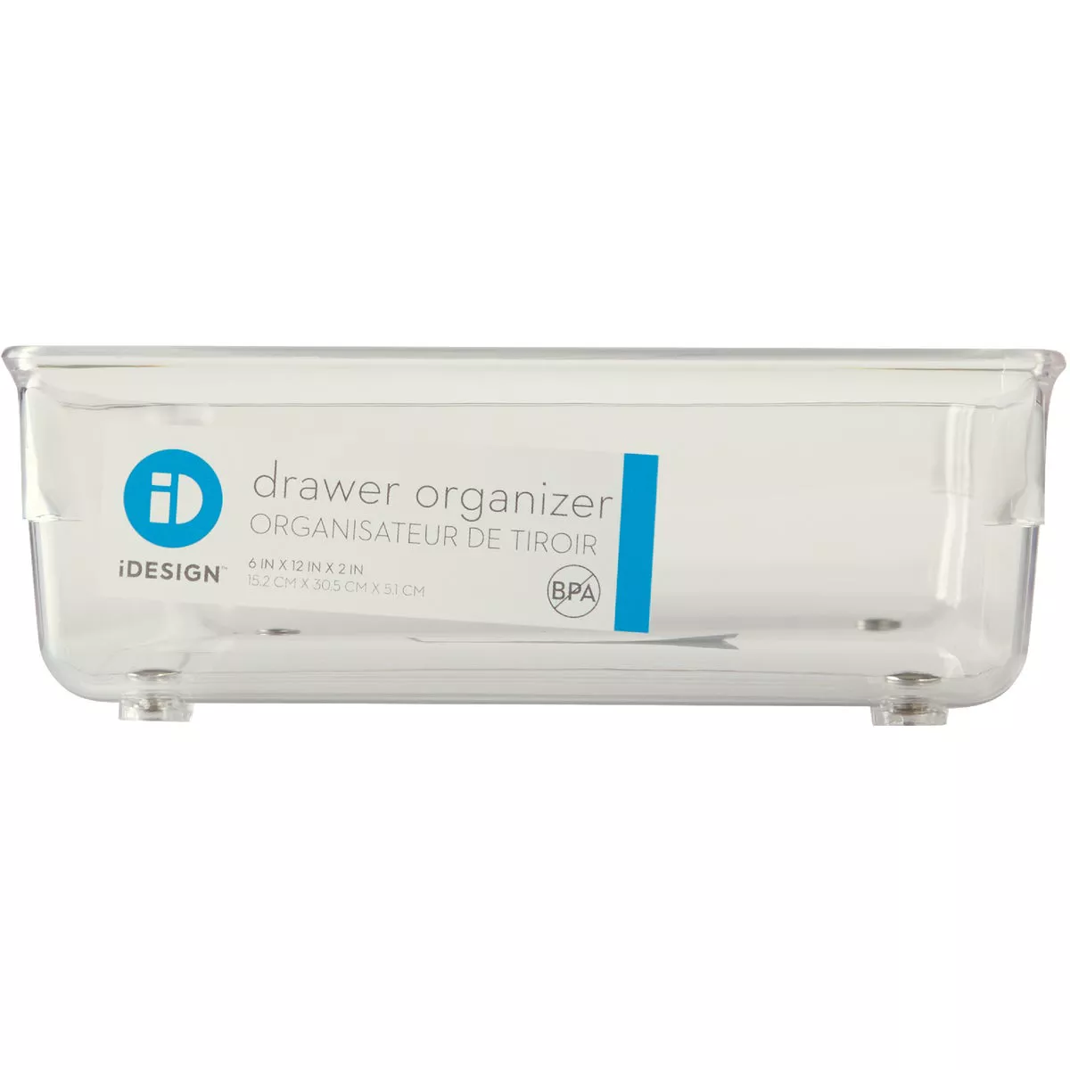 iDesign Linus 6 In. W. x 12 In. L. x 2 In. D. Clear Drawer Organizer Tray - photo 2